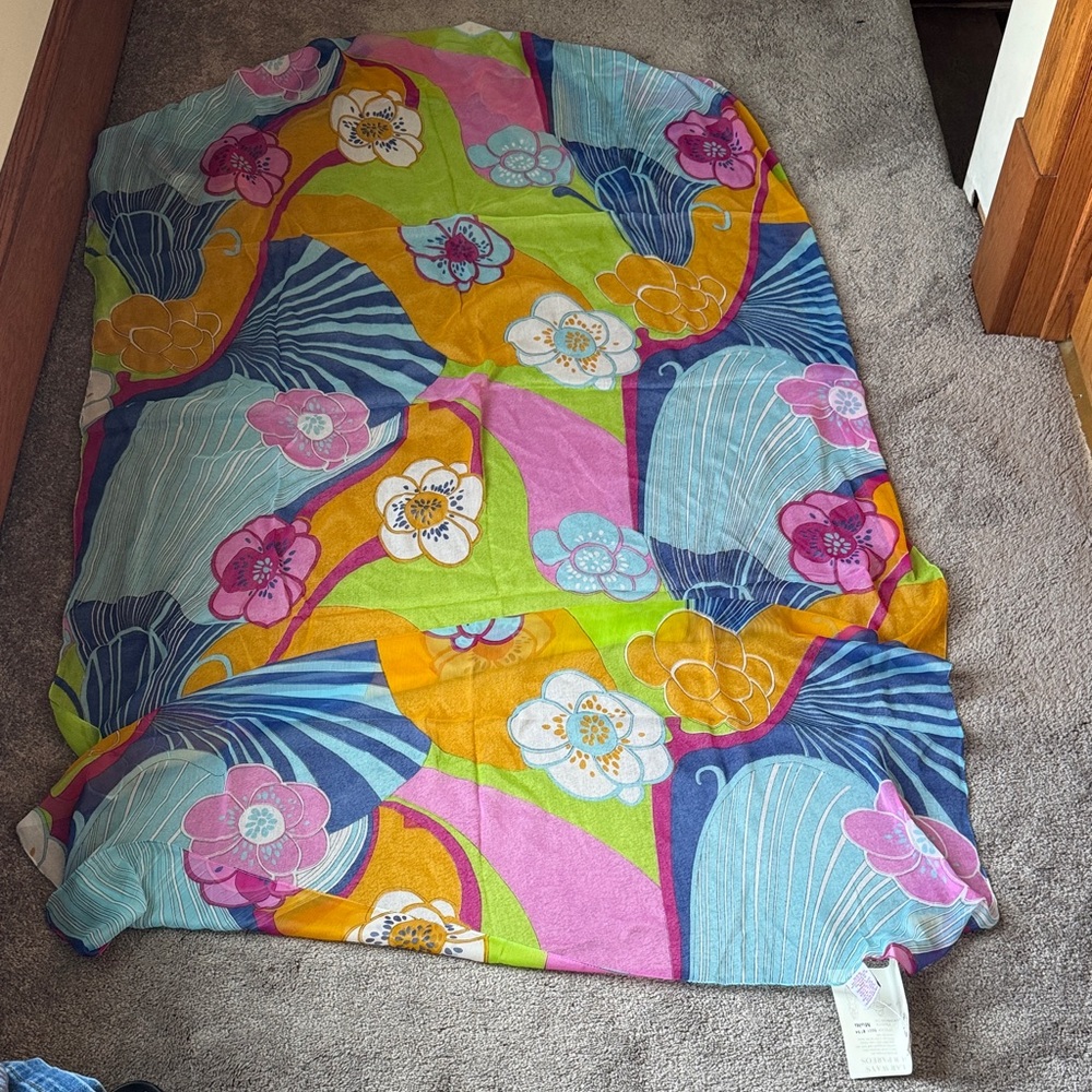 Peppermint Bay Floral Pareo Cover Up Multi Way Wrap Sheer Beach OS